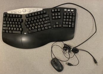 Computer Keyboard & Mouse Adesso Media Contoured Ergonomic Keyboard Black