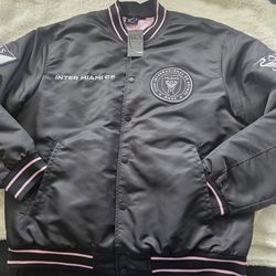 “Inter Miami CF MLS Varsity Jacket Black Pink XL – Official Licensed”
