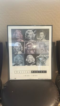 Framed Marilyn Monroe poster