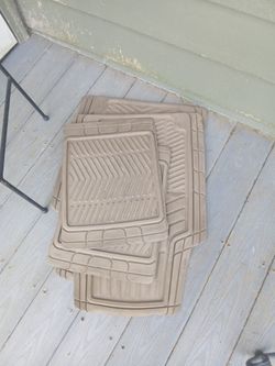 Heavy Duty All-Weather Rubber Floor Mats (Tan)