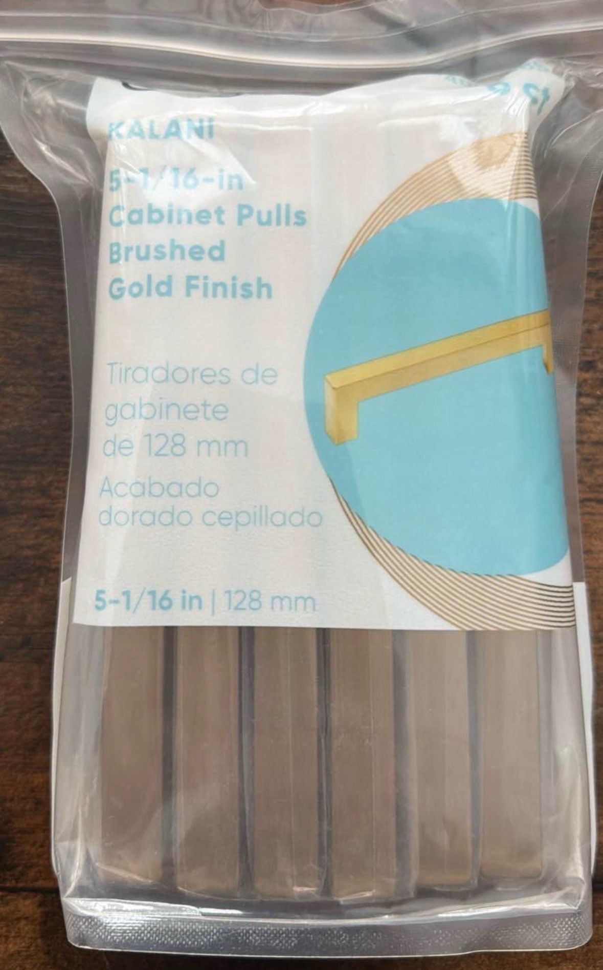 KALANI 5 1/16 inch Brushed Gold Cabinet Pulls (6per pack)