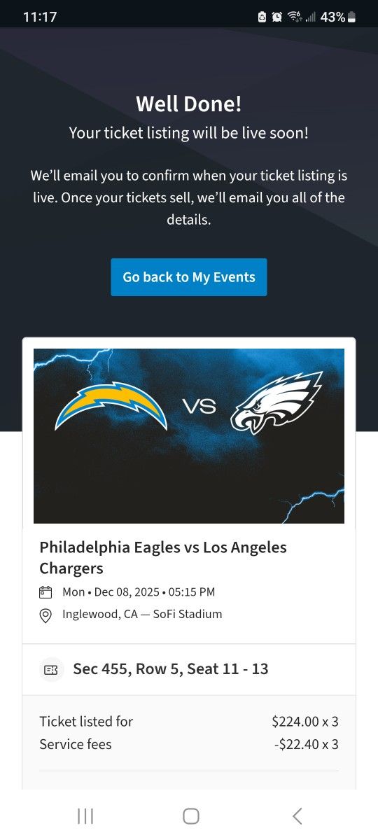 Eagles vs. Chargers