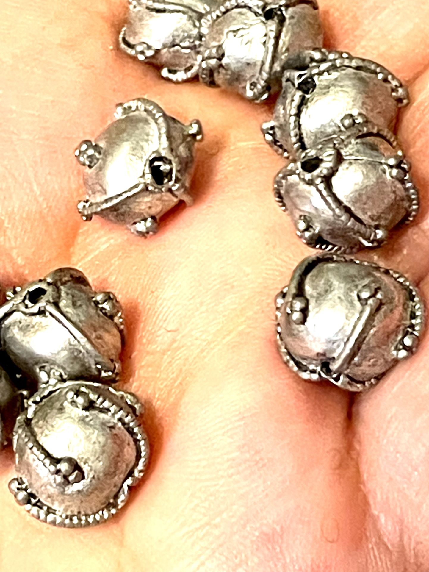 10.4mm German Silver Ornate Beads 