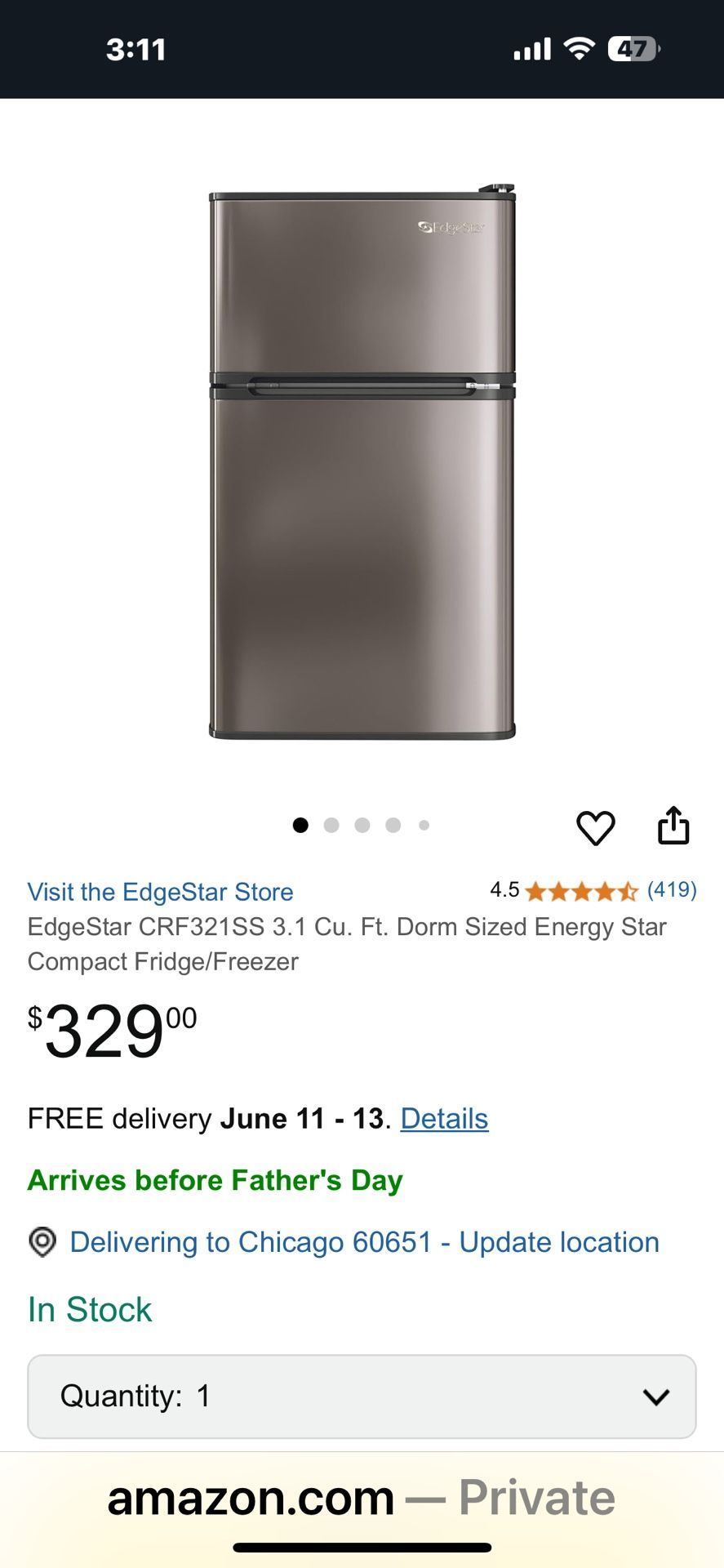 EdgeStar Mini Fridge/Freezer