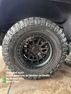Lock Wheels Matte Black 17 inch 6x139.7 And 33x12.50r17 Mud Tires Tacoma Silverado Tahoe 4Runner And More