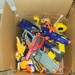 Box Of Assorted Nerf Guns