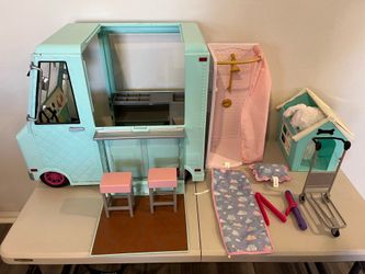 Our Generation Food Truck & Pet Grooming Spa Bundle (18" Doll Playset)