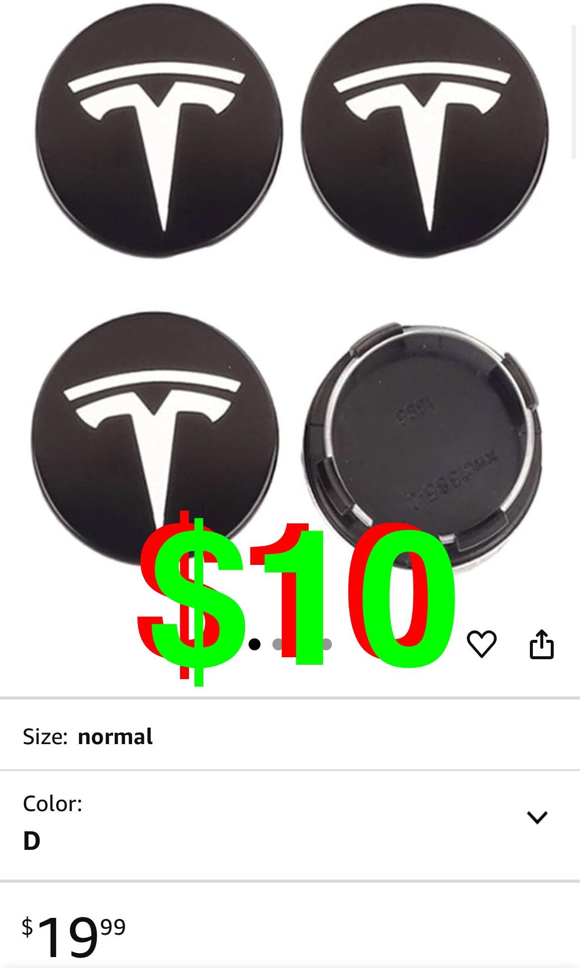 JPEGU - Set of 4 Car Hub Centre Caps for Tesla Model S X 3 Y Roadster 56mm ABS Aluminum Wheel Center Caps ABS Plastic Snap-On Fit Car Wheel Rim Caps,D