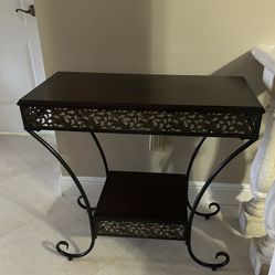 Metal and Wood Top Table