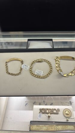 Cuban Bracelet And Chino Link 10kt And 14kt Different Prices 