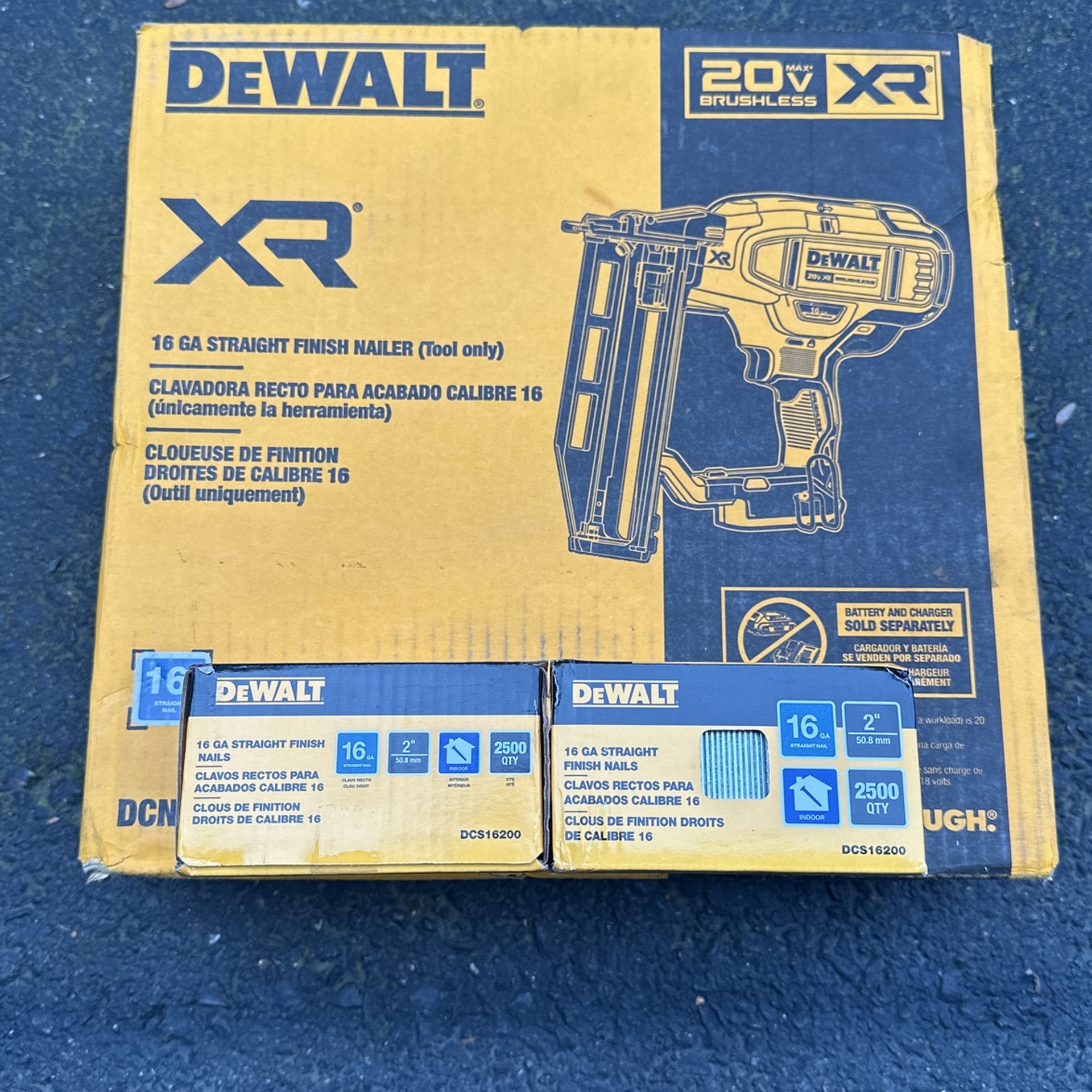 DeWalt 16ga Straight Finish Nailer W/2 Boxes Of 2”nails