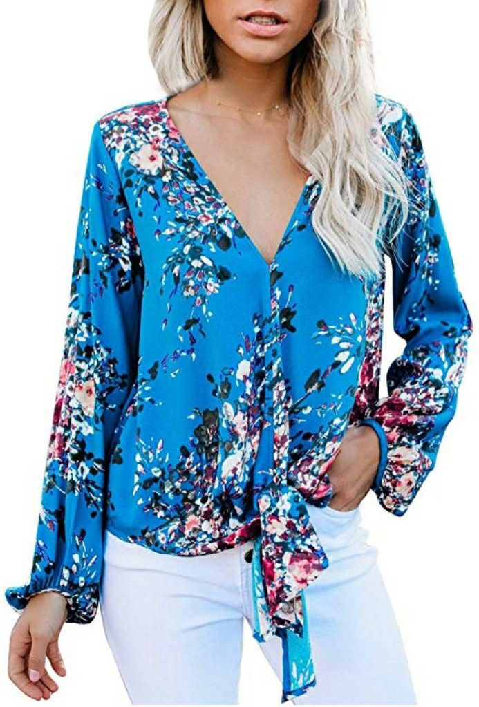 V neck chiffon blouse.