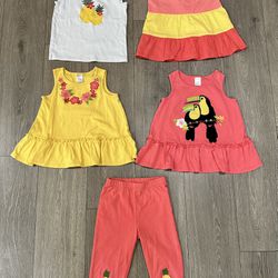 Gymboree 5 Piece Toddler Girls Capri Leggings And Tops Size 5T