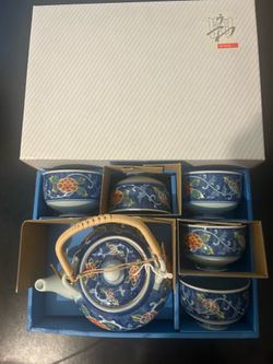 Arita Porcelain Tea Set – 5 Cups + Teapot - $60