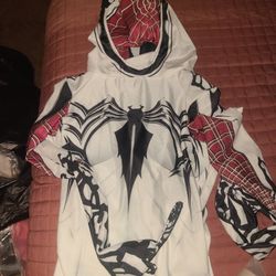  Girls Spider Costume Kids White Spider Superhero Cosplay Mask Jumpsuit Bodysuit for Kids

