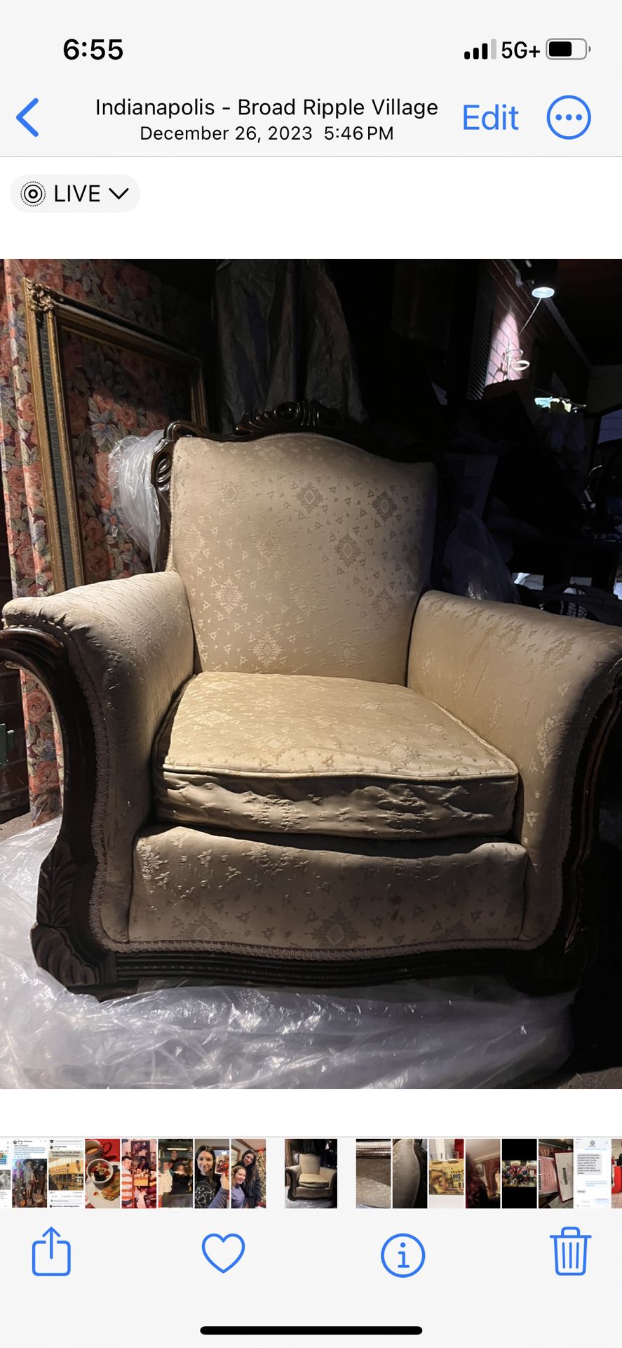 Vintage Upholstered Club Chair 