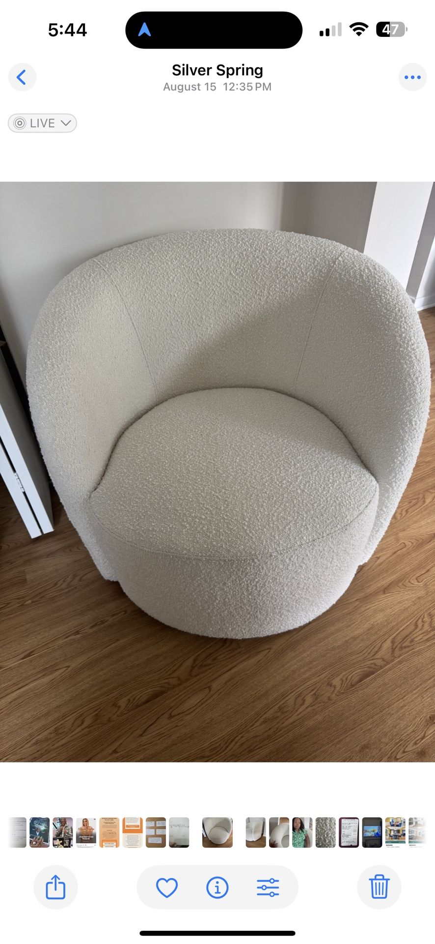 Cream 360 degree Swivel Chair