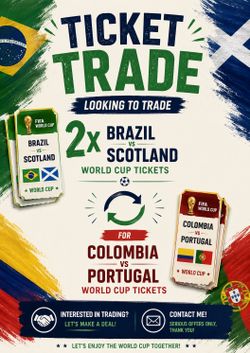 TRADE World Cup Tickets Colombia x Brazil