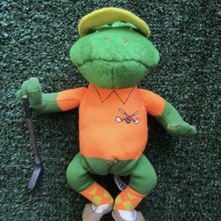Vintage Gund Frog Golf Player Water Trap 6107 Stuffed Animal Plush