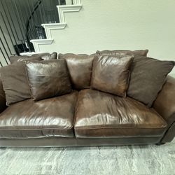 Brown Leather 2 pc. (3seater+2seater) sofa set