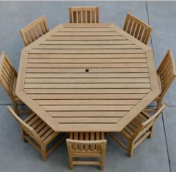 Brown Jordan Teak table Set w 8 Anderson Teak Chairs / patio / dining