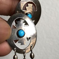 Sterling And Turquoise Earrings 