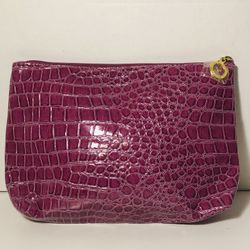 Estee Lauder Maroon Reptilian Makeup Bag NWOT