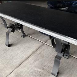 Table, Leather Chair With Ottoman, Mirror, Pictures 