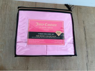 Juicy Couture Pink King Size Bedding Sheet Set