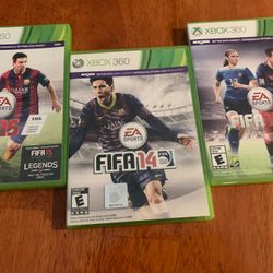 Bundle FIFA 14, 15, & 16 Xbox 360 Games - All 3 Included