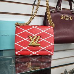 Louis Vuitton Epi Twist Malletage Red Shoulder Bag Crossbody Purse