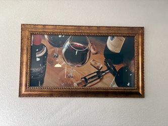 Framed Wine Art Print with Gold Frame
