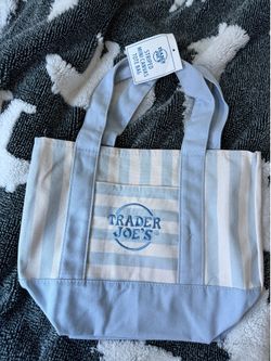 Trader Joe stripped tote bag