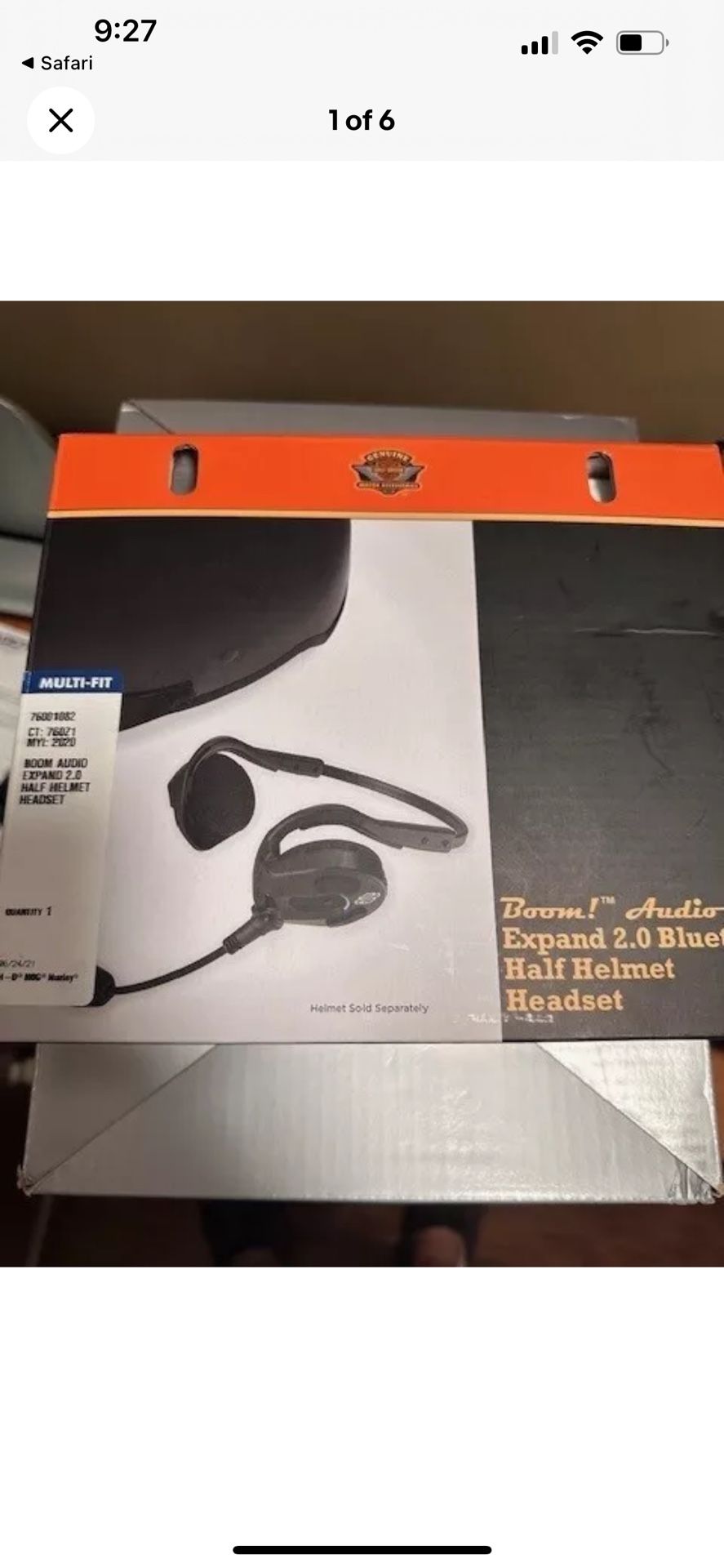 Harley Davidson Boom Audio Wireless Bluetooth Headset