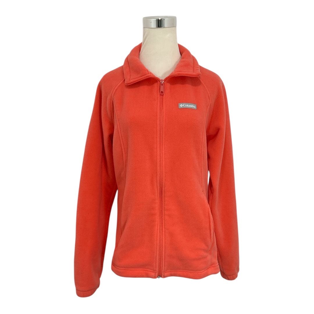 Columbia Women’s Benton Springs Full Zip Fleece Jacket Coral Pockets Size Large