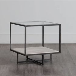 New! Glass End Table By Bernhardt 