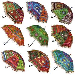 Mycrafts Bohemian Handmade Design Cotton Multi Color Cotton Fashion Multi Colored Umbrella
