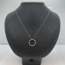 10k Gold Necklace with Diamond Pendant. New.