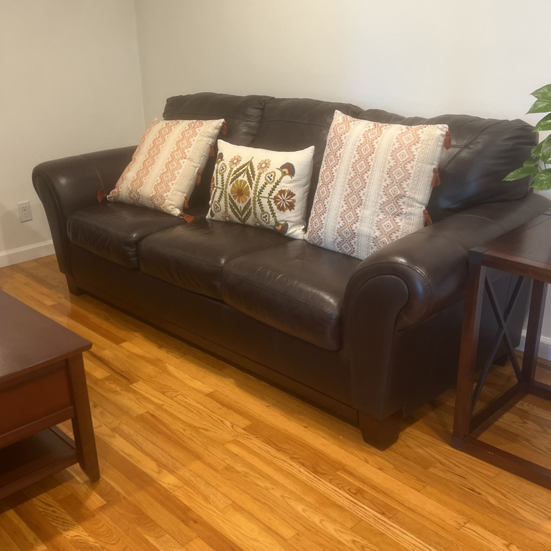 Brown Leather Couches (2)