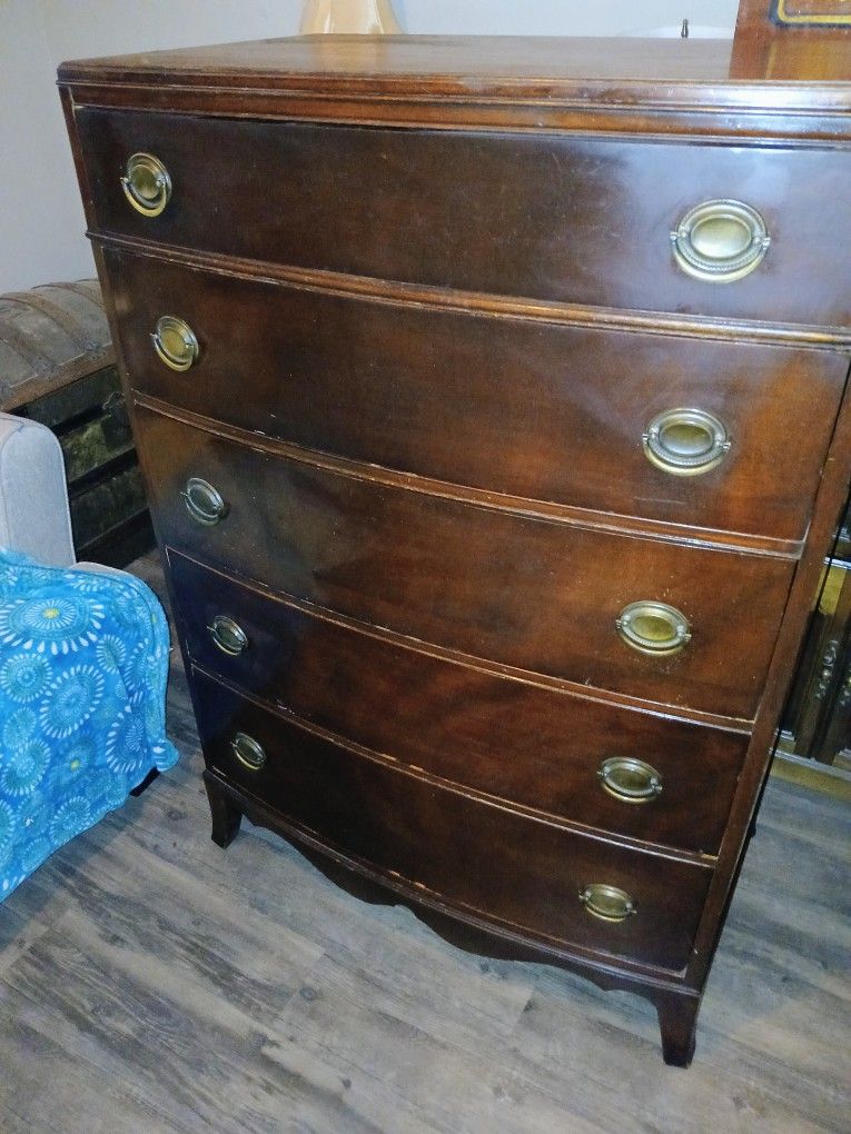 Antique Tall Mahogany Drexel Dresser 