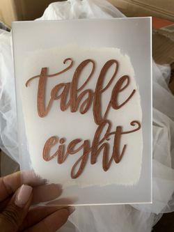 Wedding Table numbers