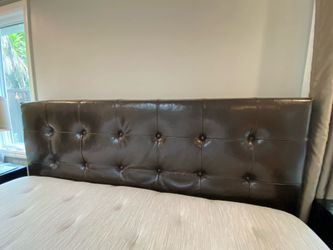 Leather Upholstered Cal-King Bed Frame