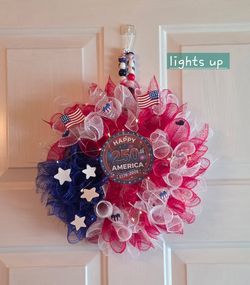 Red white and blue wreath