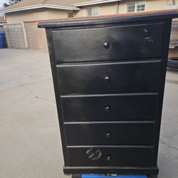 Tall Black Wood Dresser 