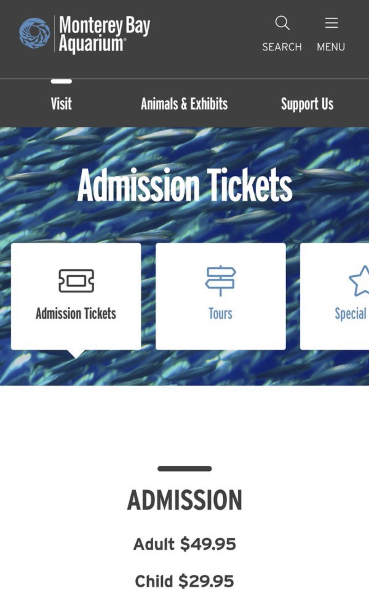 2 Monterey Bay Aquarium Tickets Guest Passes