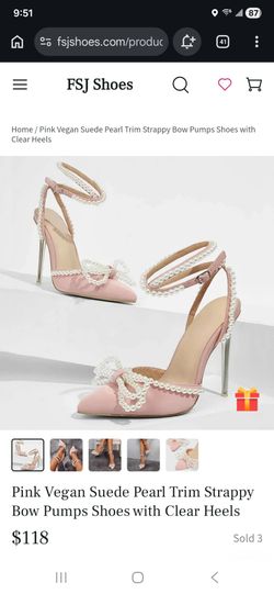 Pink pearl heels