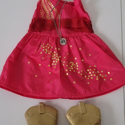 American Girl Doll of the Year Saige Sparkle Party  oufit, Hot Pink Gold 18 inch