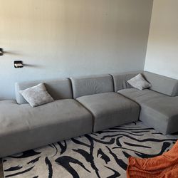 Gray Sectional Couch With Pillows