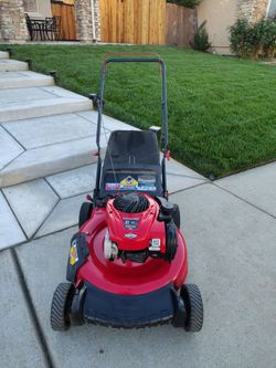 Troy built gas lawnmower