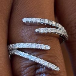 Genuine Diamond Ring, White Gold over Sterling Silver